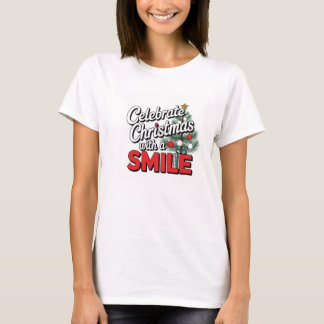Kerst vieren met een glimlach t-shirt