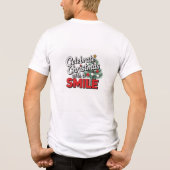 Kerst vieren met een glimlach Tri-Blend shirt (Achterkant)