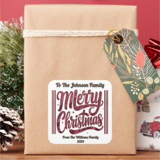 Kerst vieren met een leuke Sticker! Vierkante Sticker