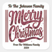 Kerst vieren met een leuke Sticker! Vierkante Sticker (Voorkant)