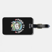 Kerst vieren met kat Poes in de feeststemming Bagagelabel (Achterkant horizontaal)