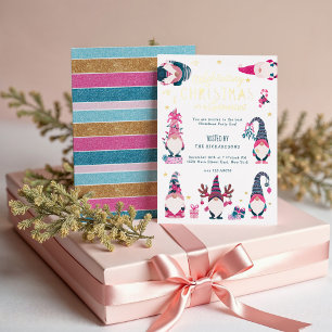 Kerst vieren met mijn Gnomies Holiday Party Folie Feestdagenkaart