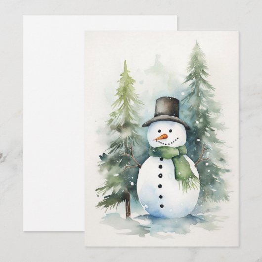 Kerst vieren met Snowman Feestdagenkaart (Voorkant / Achterkant)