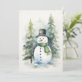 Kerst vieren met Snowman Feestdagenkaart (Staand voorkant)