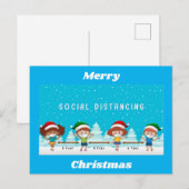 Kerst vieren met sociale vervorming briefkaart (Voorkant / Achterkant)