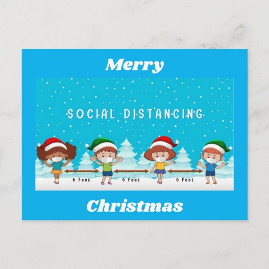Kerst vieren met sociale vervorming briefkaart (Voorkant)