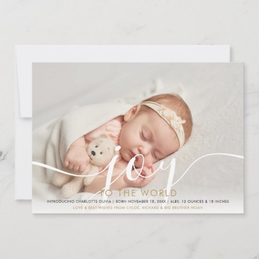 Kerst viering nieuwe baby 4 foto kaart (Voorkant)