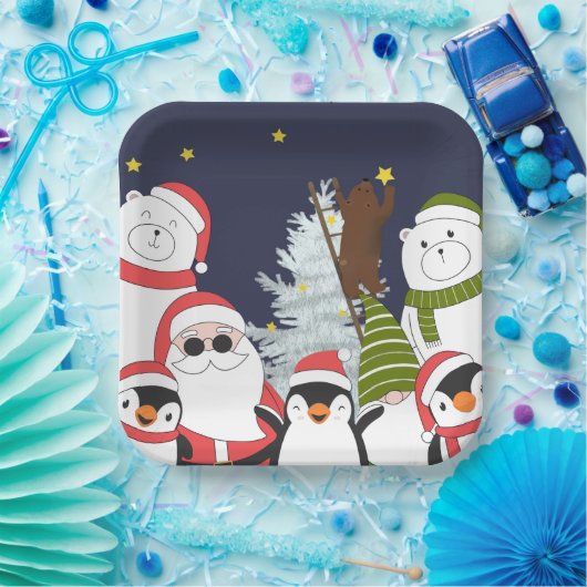 Kerst Vierkant Papier Bord (Feest)