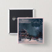  kerst vierkante button 5,1 cm (Voorkant /achterkant)