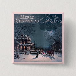 kerst vierkante button 5,1 cm