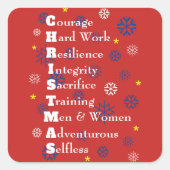 kerst vierkante sticker (Voorkant)