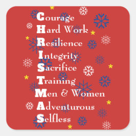 kerst vierkante sticker