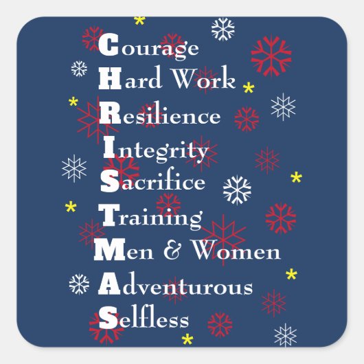 Kerst  vierkante sticker (Voorkant)