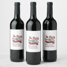 Kerst viert het vakantie! wijn etiket