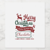 Kerst viert het vakantie! wijn etiket (Enkel label)