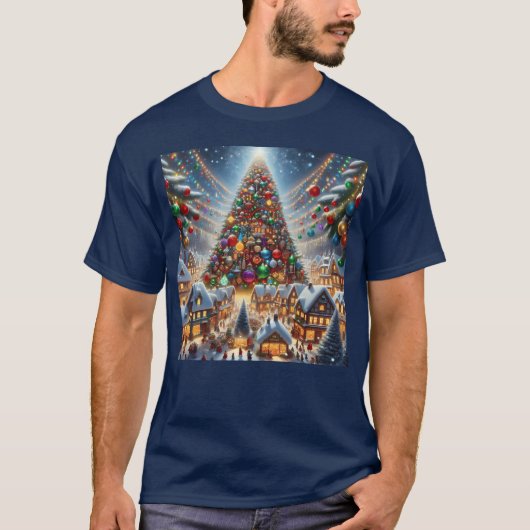 Kerst Village cadeau T-shirt (Voorkant)