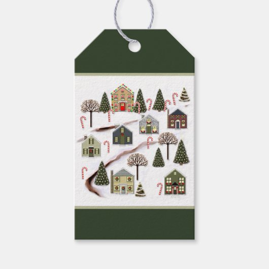 Kerst Village Cadeaulabel (Voorkant)
