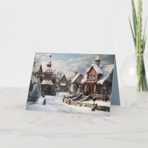 Kerst Village Feestdagen Kaart