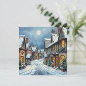 Kerst Village Feestdagenkaart (Staand voorkant)