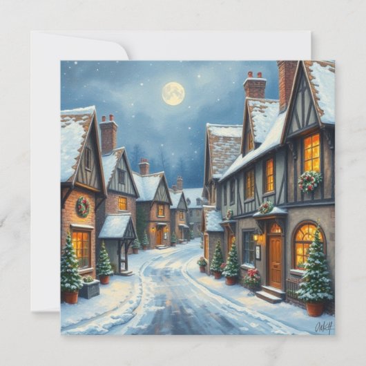 Kerst Village Feestdagenkaart (Voorkant)