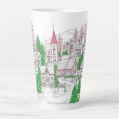 Kerst Village Grote Latte Mok (Voorkant)