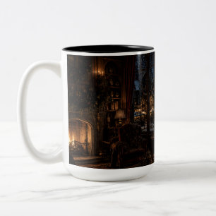 Kerst Village Raam Zwarte Mok
