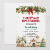 Kerst Village Vakantie Open Huis Uitnodiging (Voorkant / Achterkant)