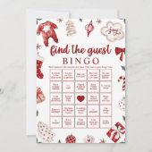 Kerst Vind het Gast Baby shower Bingo Game Kaart (Voorkant)