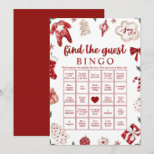 Kerst Vind het Gast Baby shower Bingo Game Kaart (Voorkant / Achterkant)