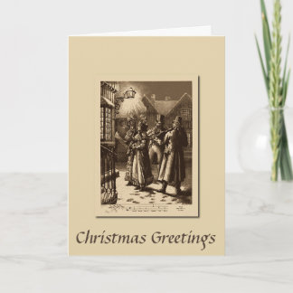 Kerst Vintage Carol Zangers en Muzikanten Kaart