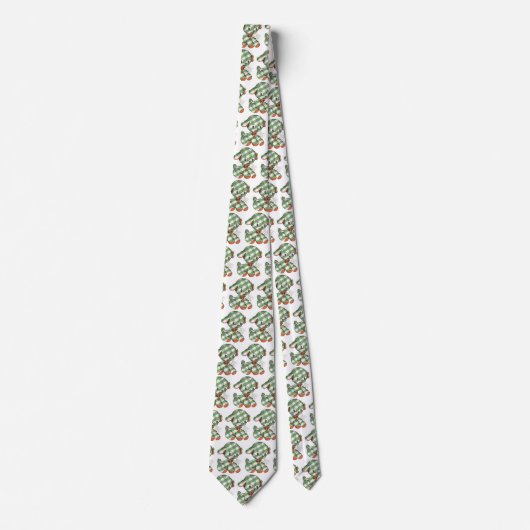 Kerst-vintage Gingham Hond Knuffel Dier Stropdas (Voorkant)
