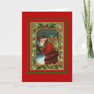 Kerst Vintage Kaart Prettig Kerstfeest Kerstman
