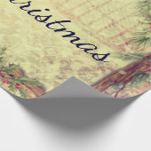 Kerst Vintage Kardinalen Cadeaupapier (Hoek)