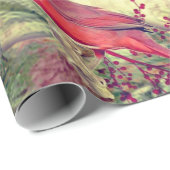 Kerst Vintage Kardinalen Cadeaupapier (Rol Hoek)