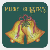 Kerst Vintage Kerstbellen Stickers (Voorkant)