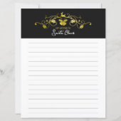 Kerst Vintage Ornamenten Rand 2 zwart (Voorkant)