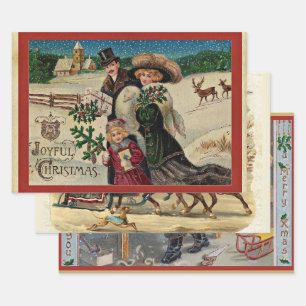 Kerst Vintage Populair Inpakpapier Vel