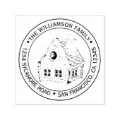 Kerst Vintage Retouradres Suikerhuisje Zelfinktende Stempel (Design)