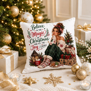 Kerst Vintage Rode Groene Citat Werp Kussen Kunst