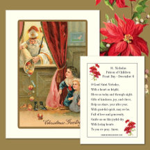 Kerst Vintage St. Nicholas Gebed Kaart