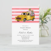 Kerst Vintage Truck Koppels Bruiloft Kaart (Staand voorkant)