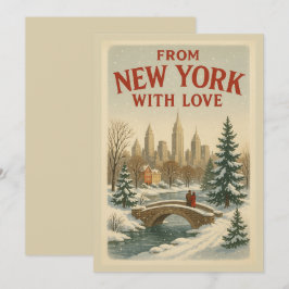 Kerst Vintage Uit New York Met Liefde Feestdagenkaart