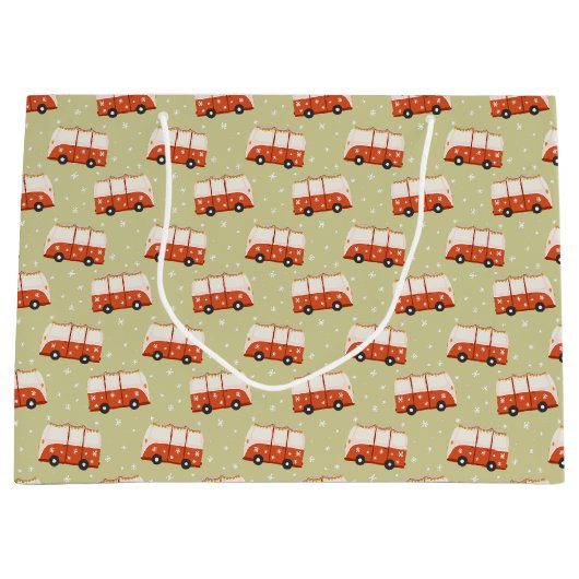 Kerst Vintage Van Illustratie Cadeautas (Voorkant)