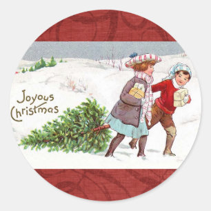 Kerst Vintage Victoriaans Kinderen Stickers