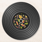 Kerst Vinyl Record Ronde Kartonnen Onderzetter (Voorkant)