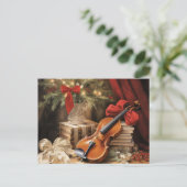 Kerst Violinmuziek Feestdagenkaart (Staand voorkant)