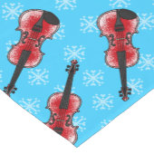 Kerst Viool Vioolmuzikant Patroon Korte Tafelloper (Hoek)