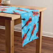 Kerst Viool Vioolmuzikant Patroon Korte Tafelloper (Voorbeeld)