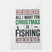 Kerst Vis Ugly Sweater Design Theedoek (Verticaal)