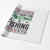 Kerst Vis Ugly Sweater Ontwerp Cadeaupapier (Uitgerold)